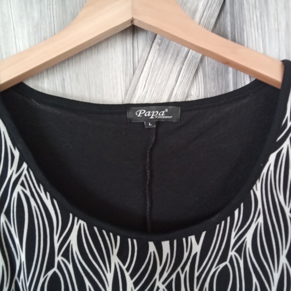 Papa Black Mesh Sleeveless Tunic Dress L - Picture 2 of 6